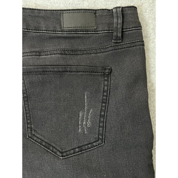 Adam Levine Black Jeans Women’s Size 17 Skinny Distressed Raw Hem - Picture 7 of 16